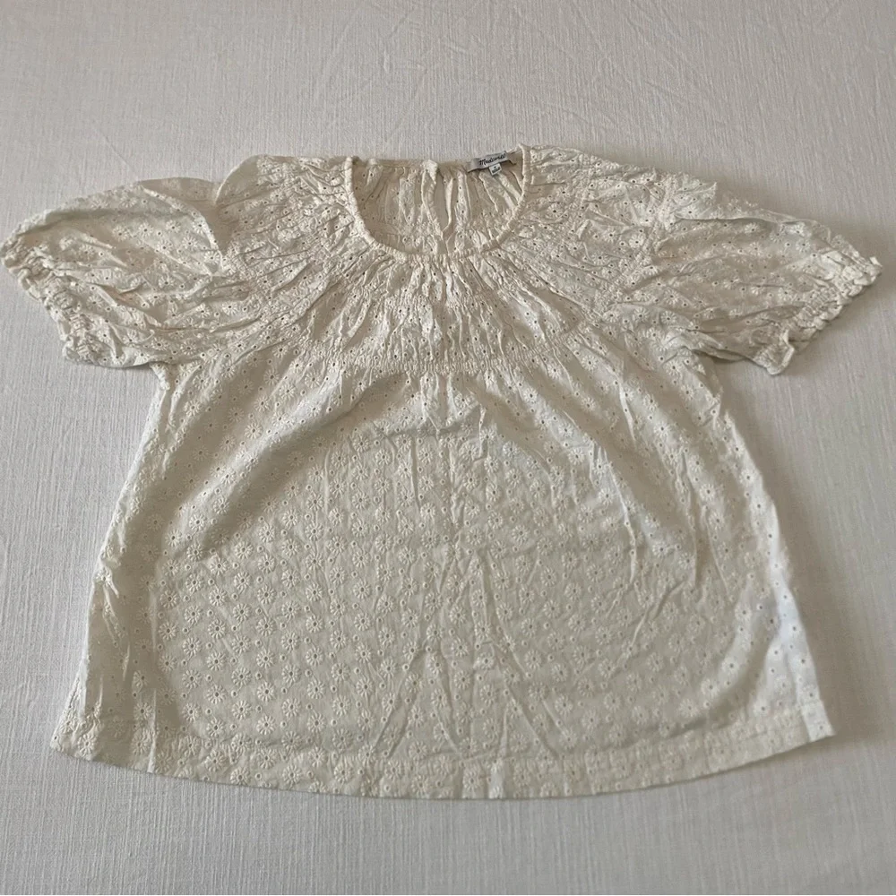 Madewell Eyelet Puff Sleeve Blouse
